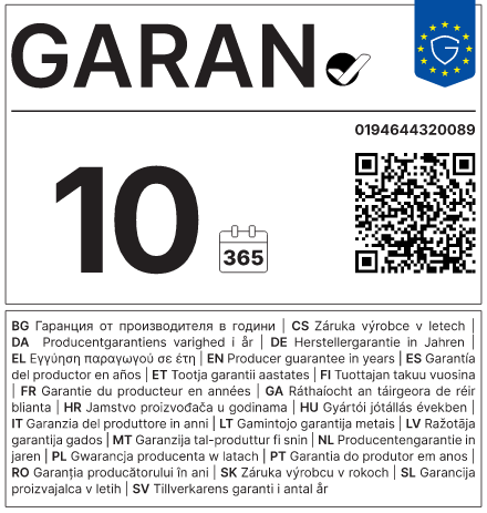 Hersteller-Haltbarkeitsgarantie: 10 Jahre — Anker SOLIX 0194644320089