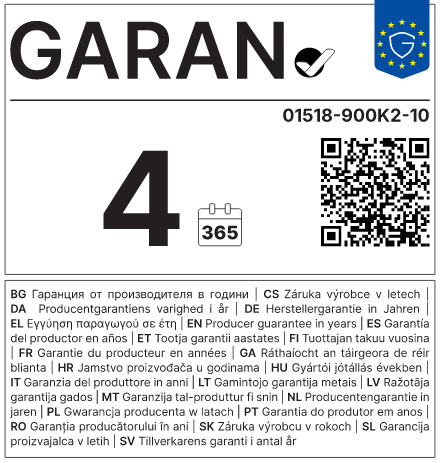 Hersteller-Haltbarkeitsgarantie: 4 Jahre — Ergobag 01518-900K2-10