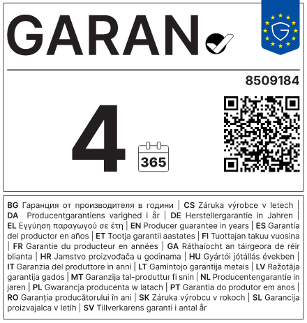 Hersteller-Haltbarkeitsgarantie: 4 Jahre — DerDieDas 8509184