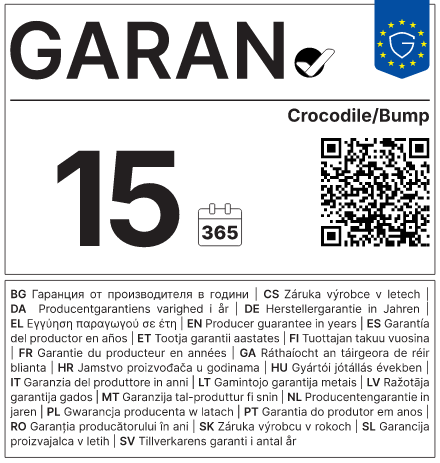 Hersteller-Haltbarkeitsgarantie: 15 Jahre — Republic Crocodile/Bump