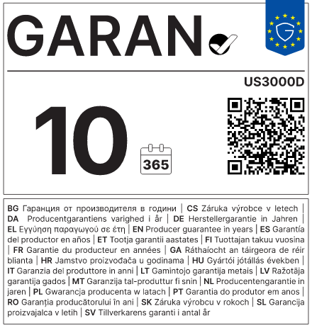Hersteller-Haltbarkeitsgarantie: 10 Jahre — Pylontech US3000D